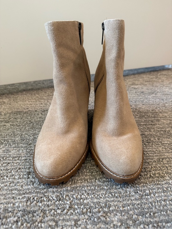 Michael Kors Shoes - Michael Kors Evelyn Wedge Ankle Boots Beige Suede Leather Lug Sole Women’s 8M